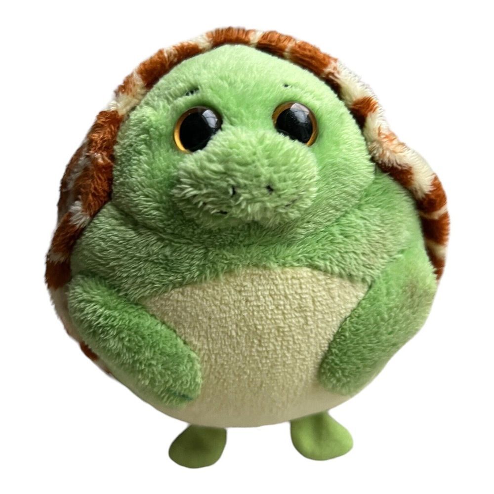 Ty Zoom The Turtle 2011 4 Inches Stuffed Animal Plush Round Ball‎